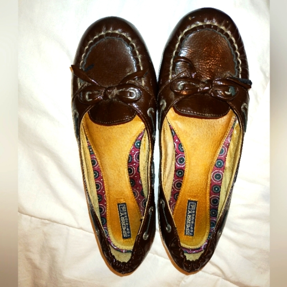Sperry Brown Patent Leather Size 7
